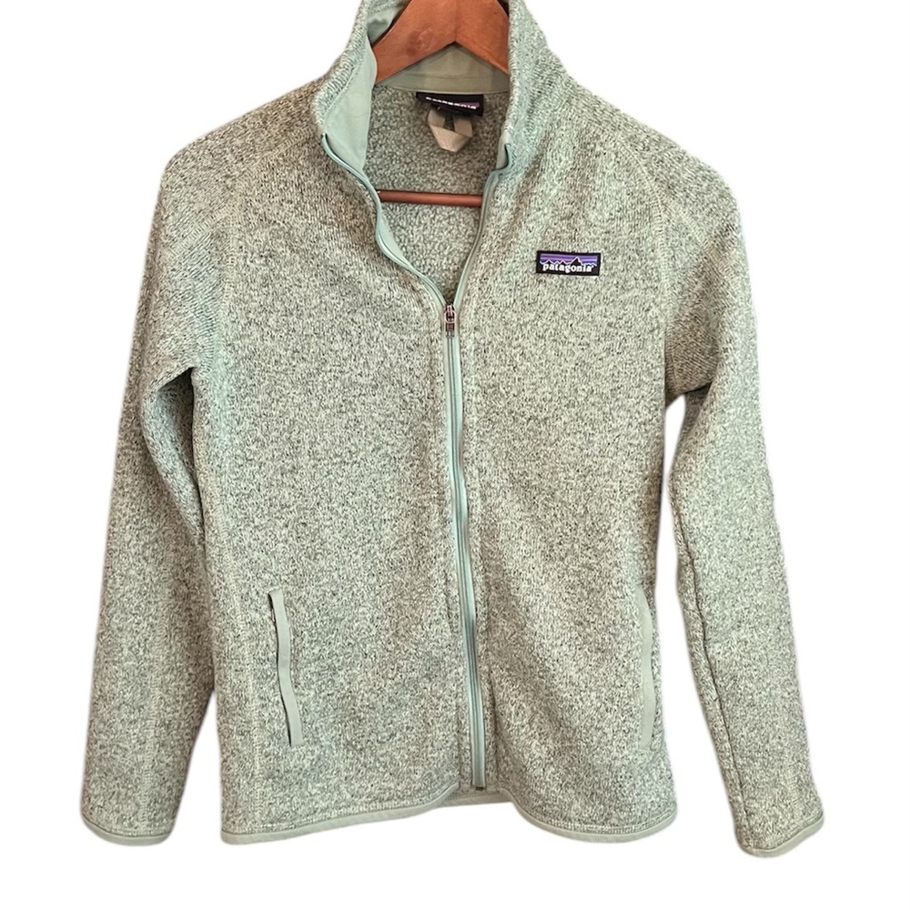 Patagonia Light Mint Green Full-Zip Fleece Jacket